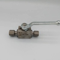 Vanne à boisseau sphérique forgée en acier inoxydable haute pression PN500, raccord soudé, commande manuelle hydraulique, 3 voies (port en L / port en T)