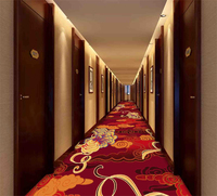 Tapis mural de couloir d'hôtel 5 étoiles en polyester tissé à la machine, usage domestique et commercial, écologique, antidérapant, imperméable et rembourré