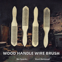 Brosse métallique à manche en bois, 15 rangées, antistatique, anti-étincelles, pour l'élimination de la rouille, qualité industrielle, pour nettoyage de barbecue et ustensiles de cuisine