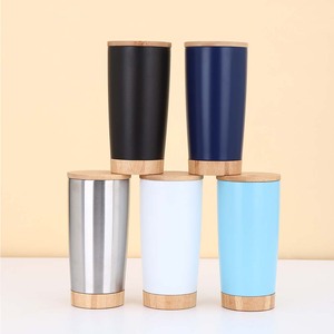 Vaso <span class=keywords><strong>De</strong></span> Acero Inoxidable Doble Pared Aislado al Vacío Vaso Delgado Taza <span class=keywords><strong>De</strong></span> Café Con Pajita Tapa <span class=keywords><strong>De</strong></span> Bambú Y Base 20oz - Product Image 6