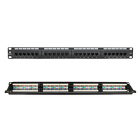 Accessoires réseau VCOM, panneau de brassage de câbles LAN 1U 12 24 ports Cat6 Cat6E 19 pouces avec connecteur RJ45 femelle