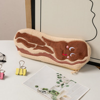 Gran capacidad coreano Ins hecho a mano lindo femenino Super Adorable pierna de pollo estuche de lápices de felpa para niñas estudiante Simple