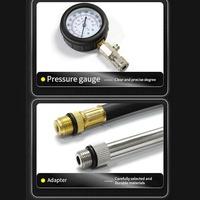 Kit de probador de compresión de motor de gasolina, probador de compresión de cilindro de motor de 300 Psi, manómetro con M10 M12 M14 M16 M18
