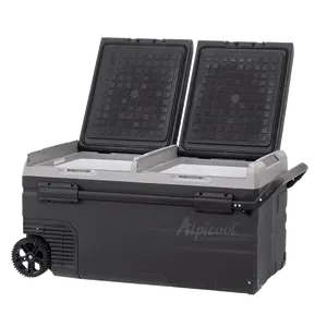 Alpicool TWW95 90.2l汽车冰箱野营紧凑型冰箱dc 12v/24v电池组可充电便携式野营冰箱