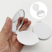 Miroir de poche en métal double face personnalisé avec logo souvenir, rond, doré, miroir compact de maquillage avec sac en velours