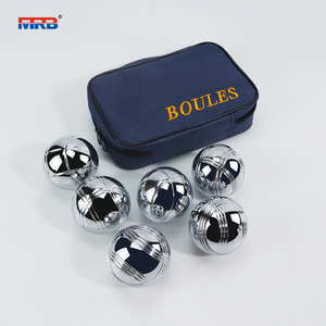 Garden Game Ball 6 Silver Bocce Ball Petanque Set Chrome 6 PCs metal petanca Set en bolsa de nylon