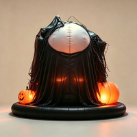 Lanterne géante gonflable en forme de crâne et de citrouille pour Halloween, grande décoration lumineuse pour créer une ambiance festive lors d'événements extérieurs et de fêtes.