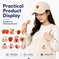 Lot de patchs brodés fraises pour grossistes – Appliques thermocollantes mignonnes en forme de fruits pour vêtements, vestes, sacs, chapeaux, décoration DIY