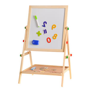 Pizarra Infantil de Madera Multifuncional 2 en 1 de Doble Cara para Dibujar, Pizarra de Dibujo con Soporte - Product Image 3
