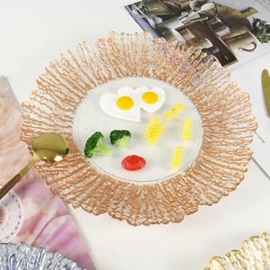 Hochzeits feier Bankett Baum Textur unregelmäßige Platte dekorative Silber Gold Silber Klarglas Ladesc halen für Hochzeits feier - Product Image 4