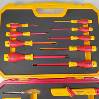 99LB001 1000V Boîtier antichoc ABS, tournevis isolé, pince coupante, testeur de tension, kit de 15 pièces, ensemble d'outils isolés VDE