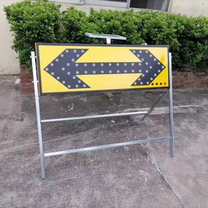 Panneau de signalisation routière réfléchissant personnalisé jaune de sécurité électronique, panneau directionnel à flèches LED clignotantes pour avertissement routier - Product Image 1