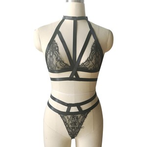 Nightclub Party Club Wear abito sexy lingerie pizzo maturo nero lingerie sexy che mostra vagina - Product Image 1