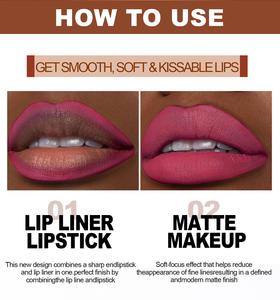 Private Label <span class=keywords><strong>2</strong></span> In 1 Eyeliner Lipliner Lippenstift Hoge Pigment Waterdichte Fluweel Mat Langdurige Veganistische Minerale Liptint Lage Moq - Product Image 3