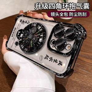 Support rotatif résistant au vent et à l'eau, adapté aux étuis de téléphone portable 16pro, 13 en silicone transparent, 15 électroplaqué, résistant aux chutes - Product Image 2