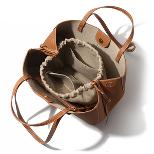 Sac à main en cuir de vachette de première qualité, sac à main pour femme, cuir souple, grand format, pour le travail au bureau, marron, bandoulière unique, fermeture à glissière imperméable - Product Image 3
