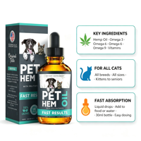 Huile d'huile de chanvre pour le confort et le bien-être des chiens, gouttes calmantes pour chats avec Oméga 3 6 9, soutien immunitaire, absorption rapide
