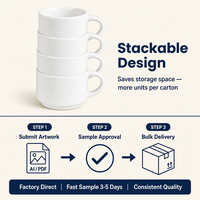 Tazza da Caffè in Ceramica Bianca Impilabile per Sublimazione, Personalizzabile con Citazioni Motivazionali e Logo, Ordine all'Ingrosso, Regalo Aziendale