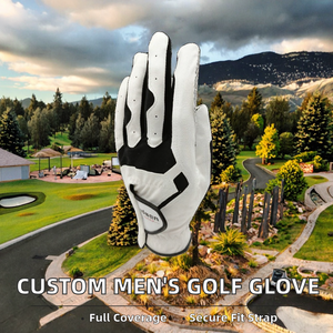 Gants de golf en cuir Cabretta pour hommes, personnalisables avec logo et marque, à fermeture auto-agrippante, pour les sports de plein air - Product Image 2