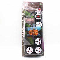 Stop Kontak Multi Power Strip dengan USB LED Strip 5 Lubang Fleksibel 10A dengan Soket dan Pelindung Shutter
