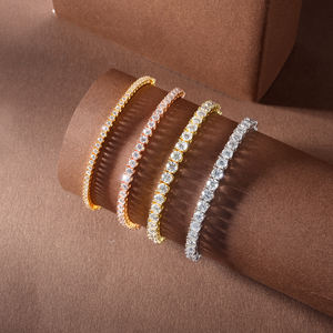 GRA catenina regolabile con diamante Moissanite certificata 14K placcato in oro 925 argento 2mm D colore VVS bracciale rotondo Mossanite Bolo - Product Image 6