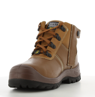 Bottes de sécurité de travail Bestzip S3 marron, résistantes à l'eau, avec embout et semelle intermédiaire en acier