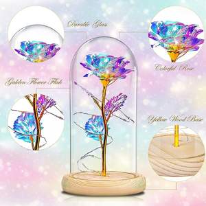 Regalos de rosas artificiales para el Día de San Valentín para mujeres, madres, novias, esposas, rosas coloridas en <span class=keywords><strong>una</strong></span> cúpula de cristal, regalos para bodas - Product Image 3