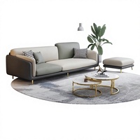 Canapé trois places en tissu de technologie nordique, design en ligne droite, coussins en latex, pieds en métal - Idéal pour petit appartement ou salon