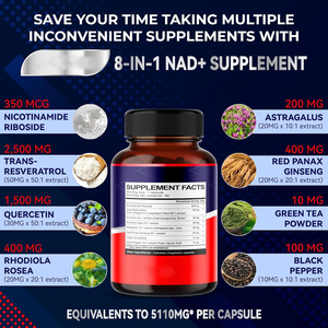 Suplemento de cápsulas OEM NAD + con nicotinamida ribósido liposomal nicotinamida ribósido resveratrol quercetina NAD suplemento - Product Image 2