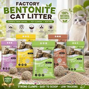Litière pour chat en bentonite de qualité supérieure, forte absorption, contrôle des odeurs, pour chats d'intérieur, directement de l'usine - Product Image 1