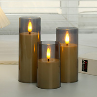 Lot de bougies LED sans flamme attrape-rêves, lumières LED à piles, bougies LED en verre pour décoration de mariage et de festival