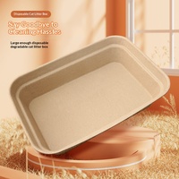 Bac à litière pour chat jetable, écologique, biodégradable, multicouche, épaissi, portable, imperméable, en papier