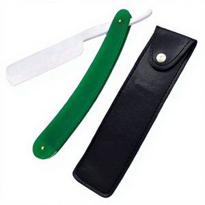 Kit de afeitado personal de peluquero profesional: maquinilla de afeitar de borde recto con mango de plástico, maquinilla de afeitar de borde afilado de una sola hoja - Product Image 1