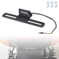 Lumière de plaque d'immatriculation arrière LED pour moto, 12V, support universel, modification, 3 perles LED, lumière d'avertissement décorative