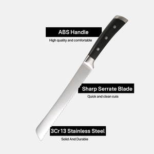 8-Inch Stainless Steel Blade Eco-Friendly Dishwasher <strong>Safe</strong> Kitchen <strong>Knife</strong> ABS Handle Sharp Bread <strong>Knife</strong> for Baking Cake Pastry Gift - Product Image 3