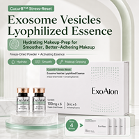 ExoAion Formule lyophilisée d'exosomes de plantes de concombre de qualité 10 milliards, lot de 4, vente en gros pour les distributeurs, base de maquillage lissante et éclatante