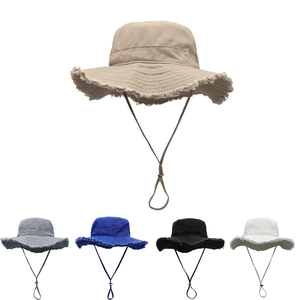 Chapeau <span class=keywords><strong>de</strong></span> <span class=keywords><strong>pêcheur</strong></span> unisexe à large bord avec logo personnalisé pour l'extérieur, été, automne, pêche à franges décontractée - Product Image 2