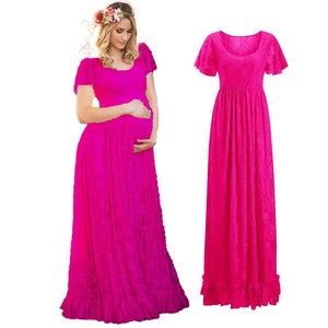 Vestido <span class=keywords><strong>de</strong></span> <span class=keywords><strong>Maternidad</strong></span> Blanco Largo <span class=keywords><strong>de</strong></span> Encaje <span class=keywords><strong>para</strong></span> <span class=keywords><strong>Fiesta</strong></span> <span class=keywords><strong>de</strong></span> Bodas 2024, Color Sólido, DGPD-005 - Product Image 4