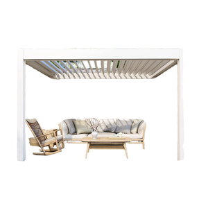 Pérgola de Aluminio Estilo Mediterráneo Italiano, Impermeable, Ecológica, Motorizada/Manual, Tamaños de 3-6m, para Terraza Exterior Costera - Product Image 1
