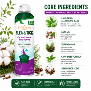 Spray anti-puces et tiques facile d'emploi pour chats, chiens, lapins, chevaux, parfum frais et doux, traitement naturel pour animaux de compagnie, tue les puces et tiques, sans danger pour la literie et les canapés - Product Image 3