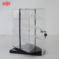 Comptoir transparent personnalisé 360 rotatif 6 couches pour magasin de détail Tour de présentation en acrylique Armoire de présentation en acrylique avec couteaux pliants en acrylique avec base