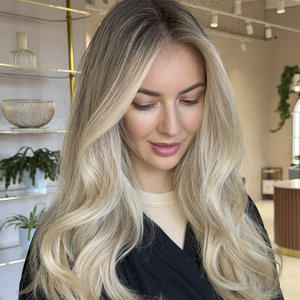 Perruques en cheveux naturels non traités, couleur mèches, ondulées, avec cuticules alignées, perruque frontale HD en dentelle pour femmes blanches - Product Image 6