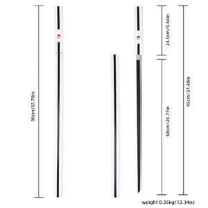 Épée d'anime élégante en PU blanc sécurisée - Accessoire de cosplay avec des accents noirs complexes - Product Image 6