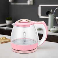 Vente en gros Offre Spéciale théière électrique moderne en verre de 1,2 L avec poignée conception de faisceau de transport extérieur en borosilicate transparent
