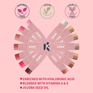 Palo bronceador brillante de alto pigmento, sin logotipo resaltador impermeable, palo de rubor de bolsillo con cepillo, bálsamo de rubor borroso rosa - Product Image 3