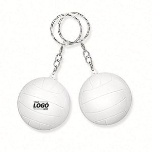 <b>Custom</b> White PVC Volleyball <b>Keychains</b> with Silk Screen Printing-Portable Party Favors & School Carnival Gift Fillers - Product Image 1