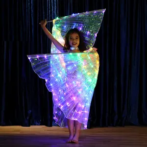 Nieuwste Hot Selling Buikdans Fairy Vleugels Voor Dansen Kostuum Led Cape Voor Kinderen Vlindervleugels