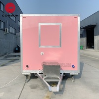 Cogsun Remorque de Restauration Mobile pour la Vente de Café, Chariot de Traiteur, Camionnette à Burgers, Frites, Glaces, Barbecue, Bus Alimentaire Mobile