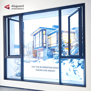 Puertas y Ventanas de Aluminio Resistentes a Huracanes NFRC <span class=keywords><strong>AAMA</strong></span> AS2047 con Mosquitera, Ventana Abatible de Aluminio y Vidrio para Casa o Villa - Product Image 1