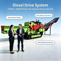 Broyeur de bois mobile diesel hors réseau 236HP avec moteur Huadong, type chenillé, capacité de 6-10T/H pour branches et bambou